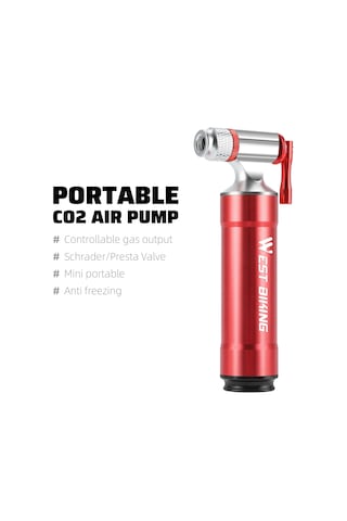 Yunboo Bisiklet Co2 Şişirme Pompası - Taşınabilir, Basınç Göstergeli, Hızlı Lastik Şişirme Aparatı