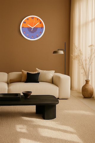 Modern Duvar Saati - 35cm - Önü Camlı Beyaz Kasa - Sessiz Mekanizma-jh0877 Beyaz