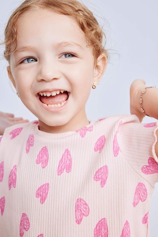 DeFacto Kız Bebek 2'li Takım Desenli Fitilli Kaşkorse Kısa Kollu Tişört Şort E0724A525SMPN127