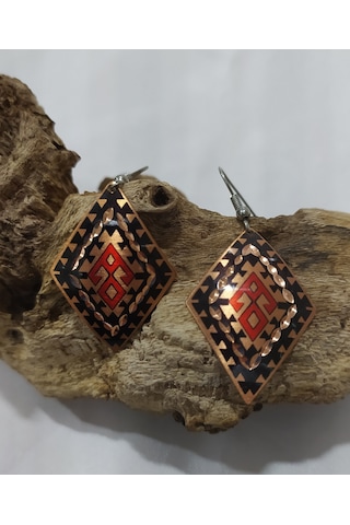 Firuze Gümüş Yöresel Bakır Küpe F16001745