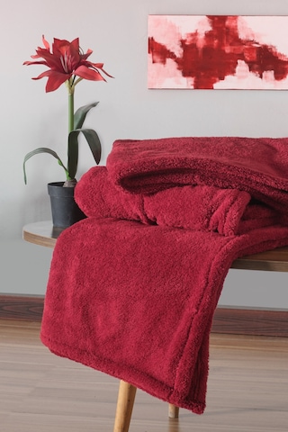 Wellsoft Tv Battaniyesi Peluş Polar Ultra Yumuşak Battaniye 140x170 Cm Bordo