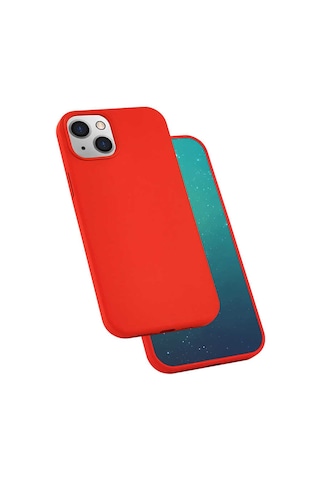 Apple Uyumlu iPhone 13 Mini Uyumlu Zore Silk Silikon-kırmızı Kirmizi -