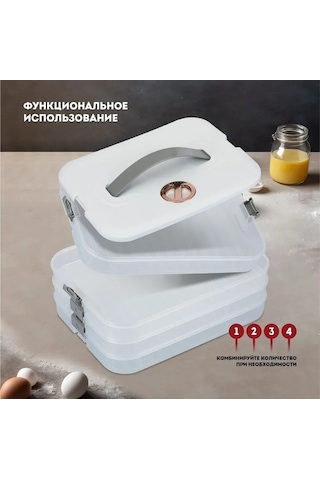 Pazly Pratik 4 Katlı Yiyecek Saklama Kabı - Beyaz, Taze Tutar, Düzen Sağlar, Mutfak İçin Mükemmel Beyaz