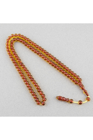 Ateş Kehribar 99luk Namaz Tesbih Tekerlek Kesim 9x7mm Tesbih