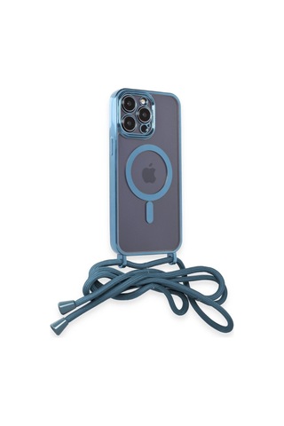 Apple iPhone Uyumlu 12 Pro Kılıf Divo Lazer Askılı Magsafe Kapak - Sierra Blue Sierra Mavi