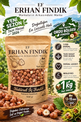 Erhan Fındık Naturel İç Fındık 1 Kg Yeni Sezon Ordu Fındığı