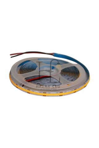 12v 8mm 320 Ledli Esnek Cob Şerit Led Sarı Amber Ip20 5 Metre