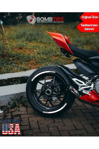 Motosiklet Ve Otomobil Araç Şerit Beyaz Lastik Yazısı 2.5 Cm Made In Usa Bombtire  Ürün