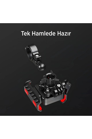 Gidon Bağlantılı 360 Derece Ayarlanabilir 3.5 -7.2 Uyumlu Motosiklet Bisiklet Telefon Tutucu Renkli