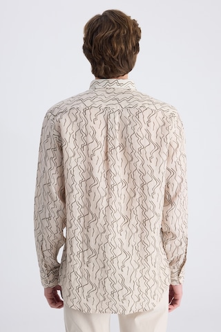 D'S Damat Ds Damat Comfort Bej Baskılı %100 Keten Gömlek 4hc02ap372650 Bej