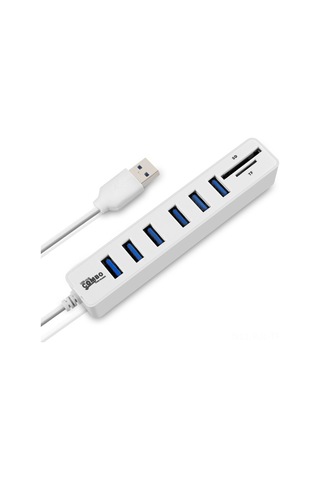 Gajeena Usb 2.0 6/3 Port Hub İle Sd/tf Kart Okuyucu, 480mbps Hızlı Veri Transferi, Plug & Play, Taşınabilir Abs Kasa, Windows/mac Uyumlu