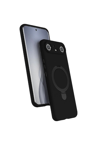 Tecno Spark Slim 5g Kılıf Magsafe Şarj Özellikli Standlı Sensitive Touch Samara Kapak Siyah