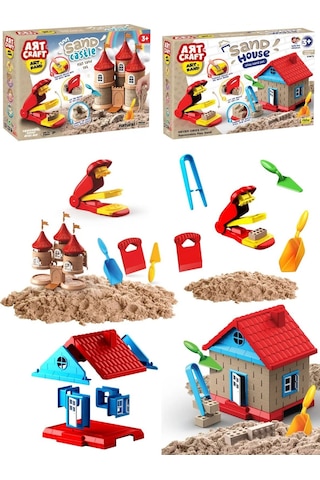 Kurumayan Kinetik Kum Ev Ve Peri Masalı Oyun Kumu Seti - Oyun Kumları - Kurumayan Kum - Kinetik Kum Çok Renkli