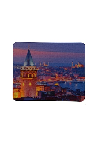 Galata Kulesi Manzara Desenli Kaymaz Taban Optik Bilgisayar Notebook Mouse Pad Maus Ped 17,5x21,5cm