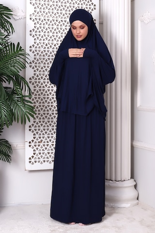 2 Parça Pratik Namaz Elbisesi 8016 Lacivert