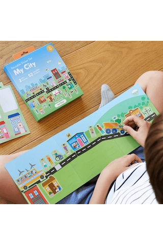 Moritoys Reusable Sticker Set - My City - Tak Çıkar Çıkartma Oyunu