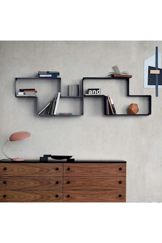 Dedal Metal Saclı Duvar Rafı Dekoratif Siyah