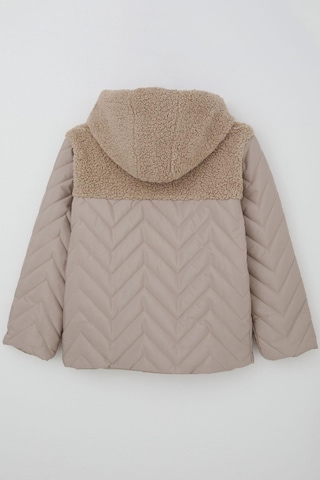 Reycan Erkek Çocuk Kapitone Mont Fermuarlı Peluş Detaylı 5-8 Yaş, Taş Taş