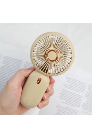Avuç İçi Taşınabilir Şarjlı Mini Vantilatör El Fanı Bej Ym88196