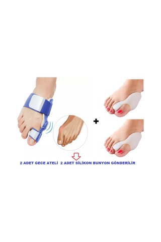 HALLUKS VALGUS GECE ATELİ MAVİ SİLİKON BUNYON SETİ 2 adet