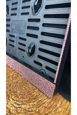 Taşlı Motorsiklet Plakalık Motor Plakalık Pembe Taşlı Yuki
