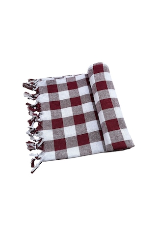 Kareli Yer Sofra Bezi Piknik Masa Örtüsü Saçaklı 150X150 CM (547799353)