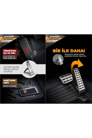 Promats Maximum 4D Siyah Üniversal Havuzlu Paspas 5 Parça