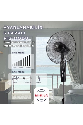 Mirkraft Fs-m40br 16'' Dc Motor 5 Kanatlı Ayaklı Vantilatör