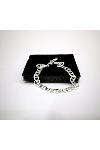 Omar Silver Erkek Barlı Gümüş Bileklik 6,6 Mm