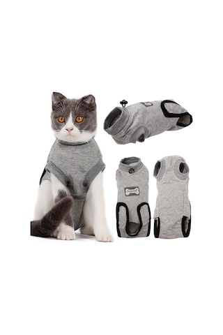 Moveevo Ameliyat Sonrası Kedi Koruma Tulumu Evcil Hayvanlar İçin Nefes Alabilen Giysiler