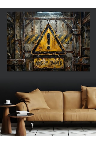 Danger High Voltage Uyarı Levhası Dekoratif Kanvas - Mdf Ahşap Tablo