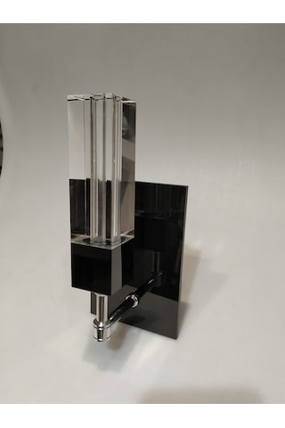 Kristalize Dekoratif Cam Aplik Siyah