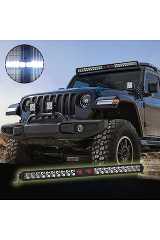 Off-road Premium Tavan Led Bar 80 Cm Beyaz Işık Projektör Kırmızı Göz Gündüz Led Metal Gövde 12-24v