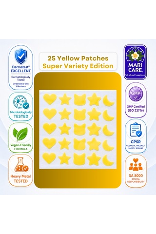 Mari Care Feel Cute Pimple Patches Super Variety Edition 25 Adet Sarı Yellow