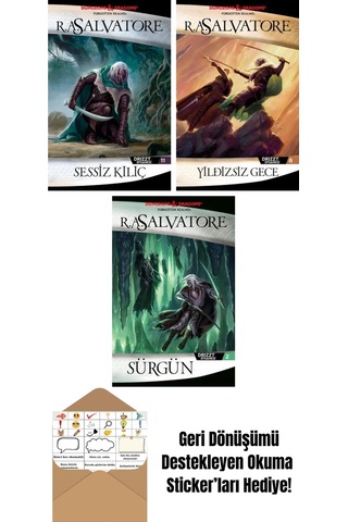 Sessiz Kılıç Drizzt Efsanesi 11. Kitap + Yıldızsız Gece Drizzt Efsanesi 8. Kitap + Sürgün Drizzt Efsanesi 2. Kitap