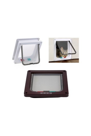 Vkemall Küçük Boy Beyaz Evcil Hayvan Kapısı - Kedi Köpek İç/harici Kullanım - Giriş-çıkış Kontrolü - Sessiz Ve Güvenli