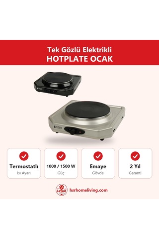 Hsr Home Living Elektrikli Tek Gözlü Hotplate Ocak Termostatlı 1500 W