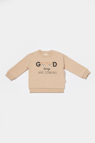 BabyCosy Organik Pamuk Sweatshirt,%100 Organik Pamuk,bebek Ve Yenidoğan Serisi,kışlık Koleksiyon Gri