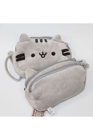 Jolıta Karikatür Kedi Kalem Çantası Fermuarlı Sevimli Peluş Saklama Çantası-052100