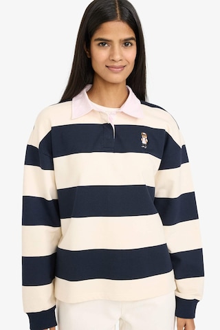 Defacto Loose Fit Polo Yaka Sweatshirt Kumaşı Sweatshirt G8070ax26sper136 Ekru-er136