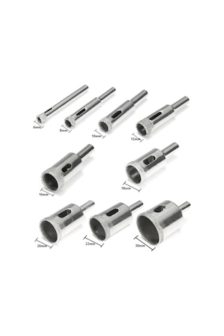 Merttools 9 Parça Elmas Kaplama Delik Delme Uç Seti 6 30 Mm