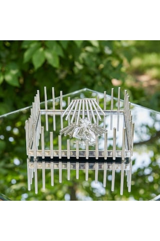 Alfafe Home Kristal Detaylı Lüks 2 Li Set Kağıt Havluluk + Peçetelik Gold-gümüş Renk Dekoratif Masa Üstü Set Gümüş