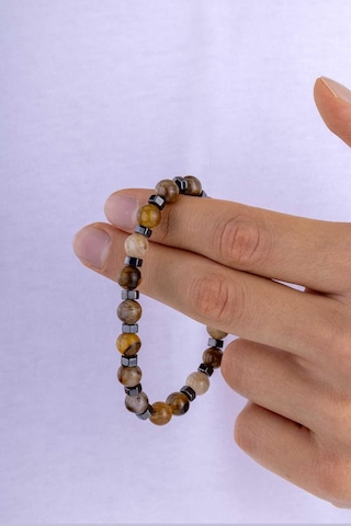 Gümüş Pazarım Akik Taşlı Hematit Parçalı Doğal Taş Erkek Bileklik Diğer