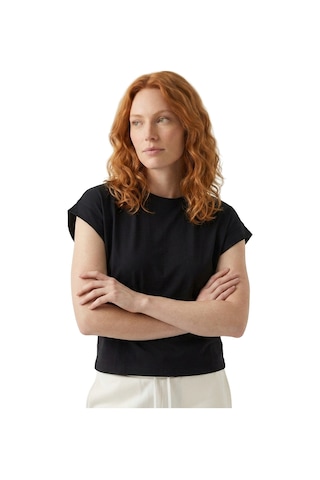 Sportive Aven Kadın Siyah Günlük Stil T-shirt 26yk0028-syh