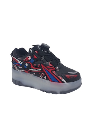 Zerhan Free Balance 250 Çocuk Işıklı Patenli Tekerlekli Sneaker Spor Siyah