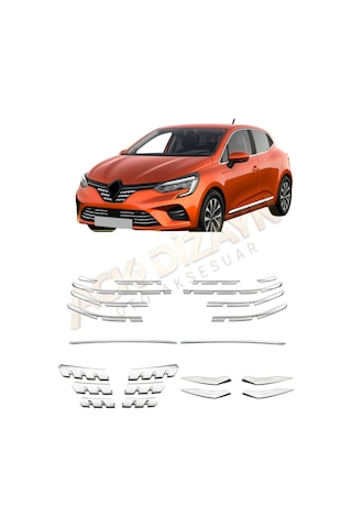 Renault Clio 5 2019+ Full Ön Krom Seti Sis Çıtası-panjur Alt Çıtalar-tampon Çıtası-panjur 2prç