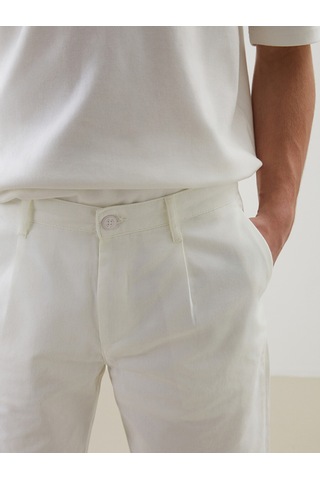 Lcwaıkıkı Classic Beyaz Rahat Kalıp Gabardin Erkek Bermuda Şort