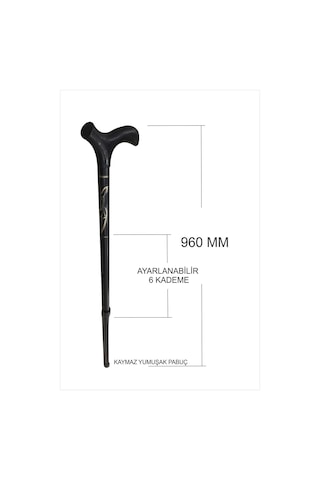 M3decorium Aluminyum Metal Ayarlanabilir Baston Asa Yürüteç Değnek
