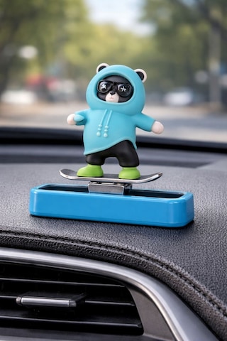 Araç İçi Numaratör Mavi Panda Figürlü Park Telefon Numarası Gizlenebilir