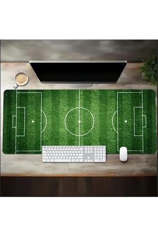 Sge Teknoloji 90x40 Cm Futbol Sahası Temalı Kaydırmaz Taban Speed Yüzey Oyuncu Mouse Pad Gaming